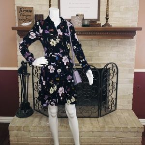 H&M black floral mid dress.